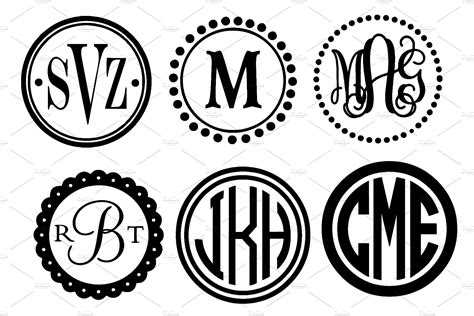 monogram frames  monogram svgs illustrations creative market