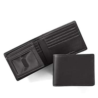 leatherology mens bifold wallet  card flap id window rfid