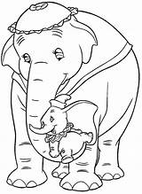 Coloring Dumbo Kids Pages Children Simple sketch template