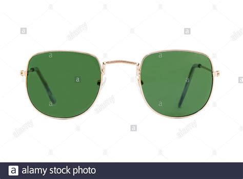 green rectangular sunglasses with round bottom clear lenses and thin