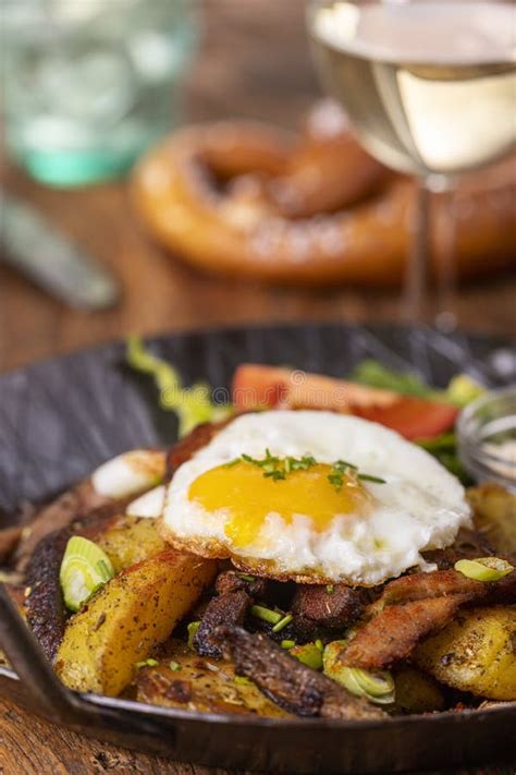 tyrolean potato groestl stock image image  hearty
