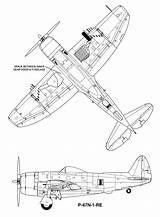 Drawing Thunderbolt Aircraft 47 Line Ww2 Getdrawings Military Airplane Republic Taringa La sketch template