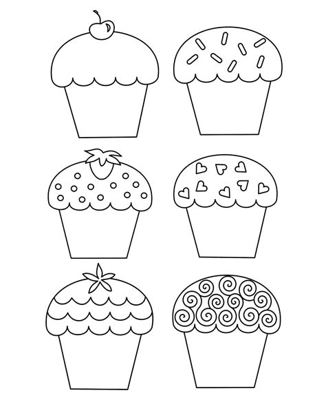 cupcake drawing template  getdrawings