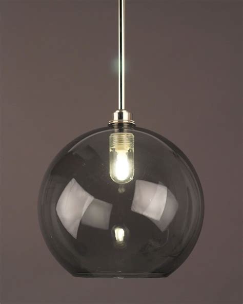Smoked Glass Globe Pendant Bathroom Ceiling Light Hereford Retro