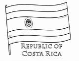 Costa Rica Coloring Flag Printable Designlooter Coloringcafe Pdf sketch template