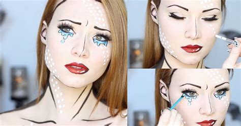 Easy Halloween Makeup Ideas Pop Art Makeup With Tears
