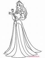 Coloring Aurora Sleeping Beauty Pages Princess Rose Disney Printable Disneyclips Holding Pdf sketch template