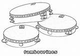 Pandeiro Tambourine Pandereta Percussion Colorironline Drums Panderetas Tudodesenhos sketch template