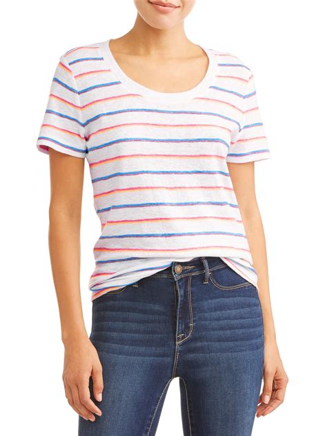 womens short sleeve striped  shirt walmartcom