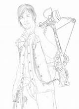 Dead Daryl Dixon sketch template