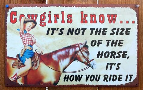 cowgirl it s how you ride tin metal sign country farm