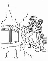 Treasure Chest Pirates Coloring Found Young Two sketch template