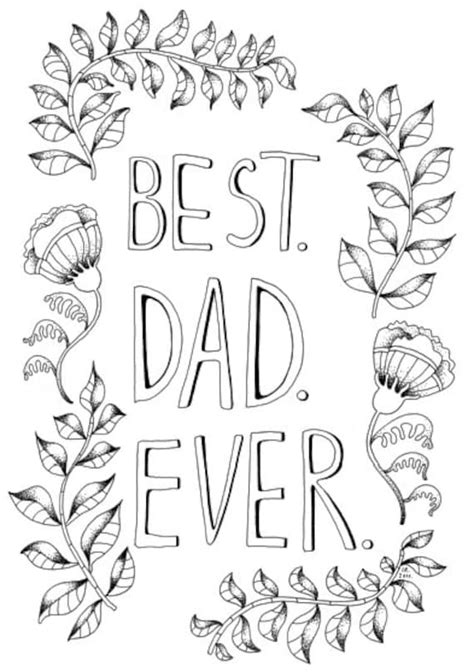fathers day printable coloring page  dad