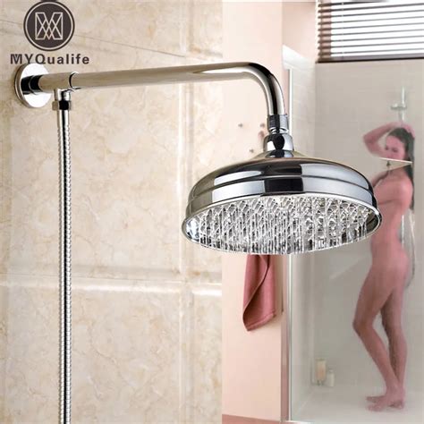 luxury brass rain  shower head bathroom top showerhead  wall mount shower armholder