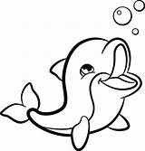 Dolphin Coloring Pages Dolphins Cute Miami Happy Baby Printable Cartoon Easy Vector Wild Drawing Kids Do Animal Animals Clipartmag Vectorified sketch template