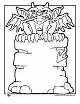 Gargoyle Coloring Pages 72kb 880px Popular sketch template