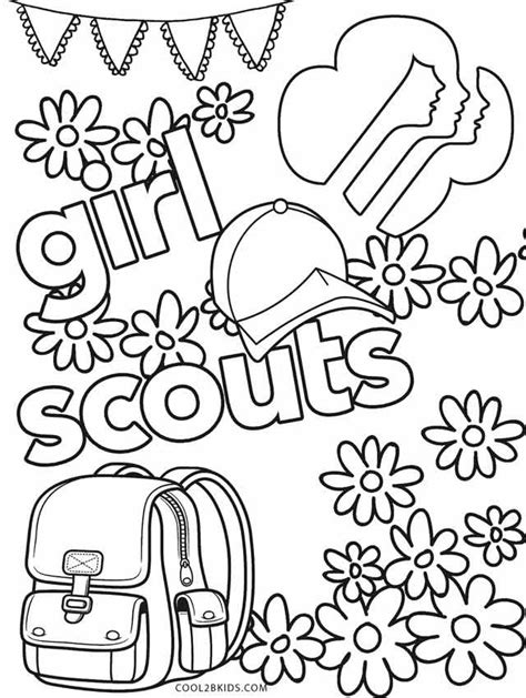 printable girl scout coloring pages  kids coolbkids girl