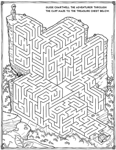 maze printable cartoon adventurer maze activity