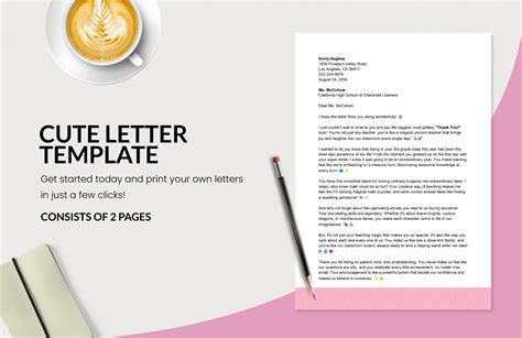 cute letter template   word google docs  templatenet