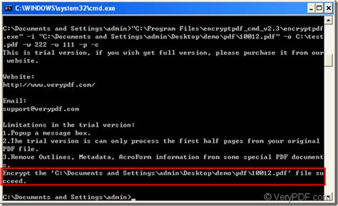 how to set pdf security by command line verypdf knowledge base