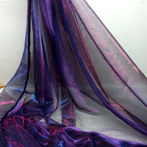 evening dress fabric metallic flashing mesh fabric rridescence mesh magic color fabrics wedding