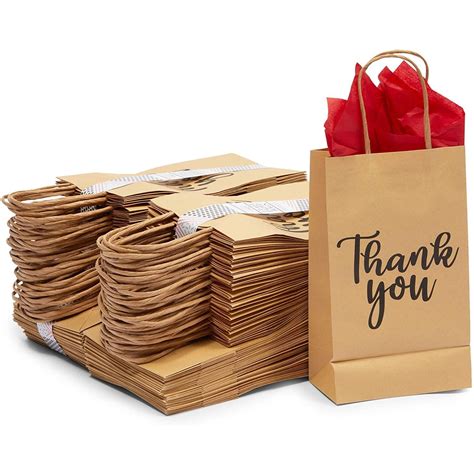 pack   party favor kraft paper gift bags bulk  handles  small business