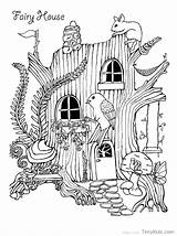 Fairy House Coloring Pages Getcolorings Print Getdrawings sketch template