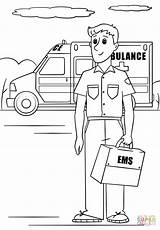 Paramedic Coloring Pages Printable Ambulance Ems Community People Helpers Sheets Kids Drawing Emergency Print Worksheet Professions First Dot Activities Workers sketch template