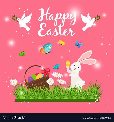 happy easter card template royalty  vector image