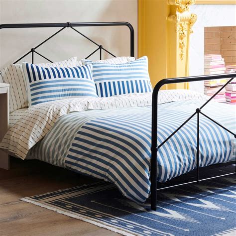novogratz  utica painterly stripe waverly blue comforter set