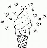 Ice Cream Coloring Pages Cone Printable Color Cute Sheets Drawing Print Sheet Getcolorings Books Clipart Popular Idea Beautiful Library Rocks sketch template