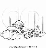 Skydiving Outline Cartoon Guy Poster Clip Toonaday Parachute Royalty Illustration Print Rf Skydiver Coloring Prints Gnurf Clipartof sketch template