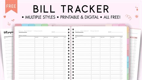 printable bill tracker  world  printables