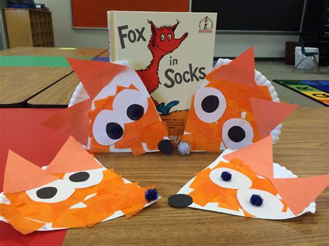 fox  socks paper plate craft blogum dr seuss crafts seuss