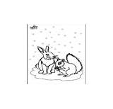 Rabbit Coloring Pages Squirrel Winter Babar Mandala Snow King sketch template
