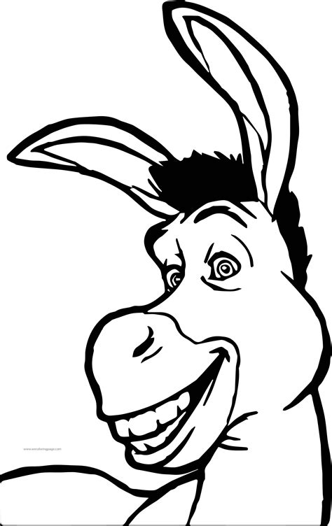 shrek donkey face coloring page donkey drawing cartoon drawings