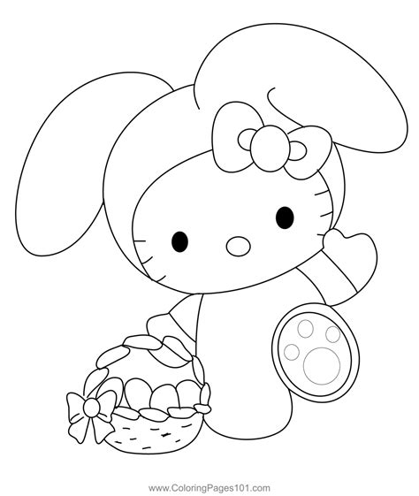 kitty easter coloring page  kids   kitty printable