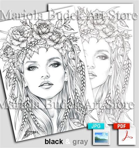 summer mariola budek premium coloring page coloring pages etsy