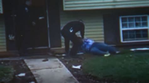 video shows 76 year old woman thrown to the ground outside of home by