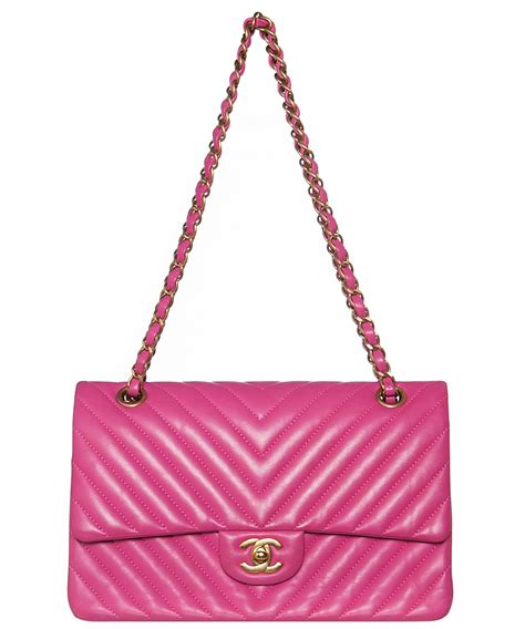 chanel pink quilted chevron leather classic medium double flap bag