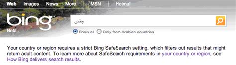 Bing Bans Sex In The Middle East