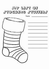 Coloring Stocking Christmas Stockings Pages Printable Stuffers List sketch template