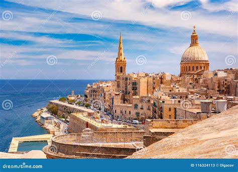 domes  roofs  valletta malta stock image image  mediterranean maltese