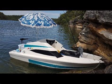 mini electric motor boat review twin hull riviera custom lb minn kota powered youtube