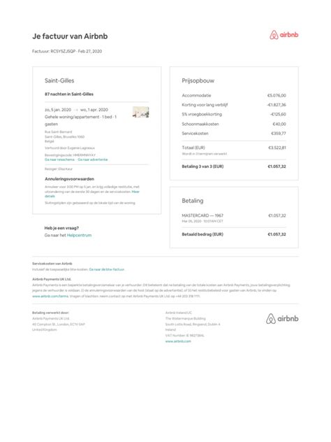 airbnb servicekosten brussel