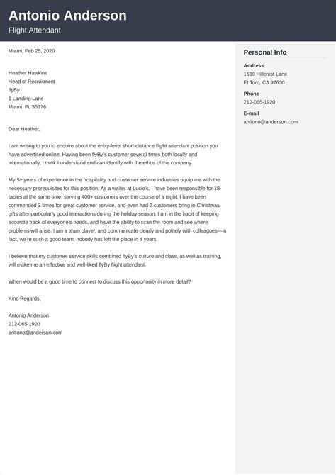 Flight Attendant Cover Letter Sample And Templates To Fill