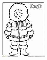 Coloring Pages Eskimo Inuit People Worksheets Multicultural Kids Children Sheets Diversity Arctic Coloriage Cultural Culture Printable Print Colouring Template Clipart sketch template