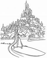 Coloring Rapunzel Tower Kingdom Pages Father His Printable Color Rapunzels Print Getcolorings Colo sketch template