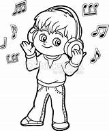 Listening Coloring Pages Boy Getdrawings Color Getcolorings sketch template
