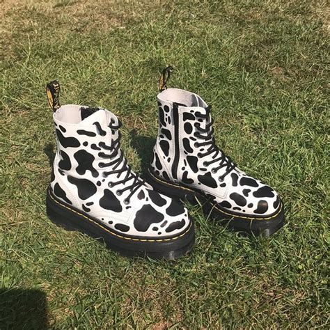print customised dr martens jadon white smooth depop cowgirl boots outfit swag